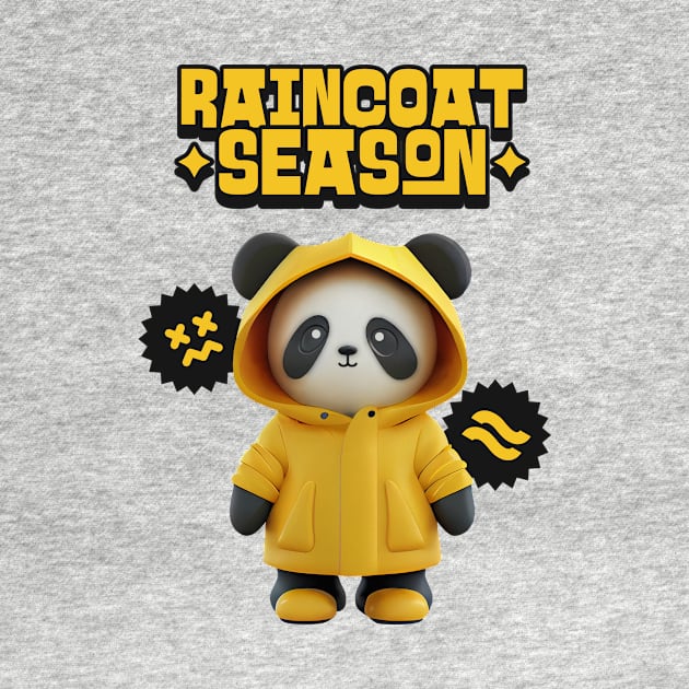 Cute panda in raincoat by Solum Shirts